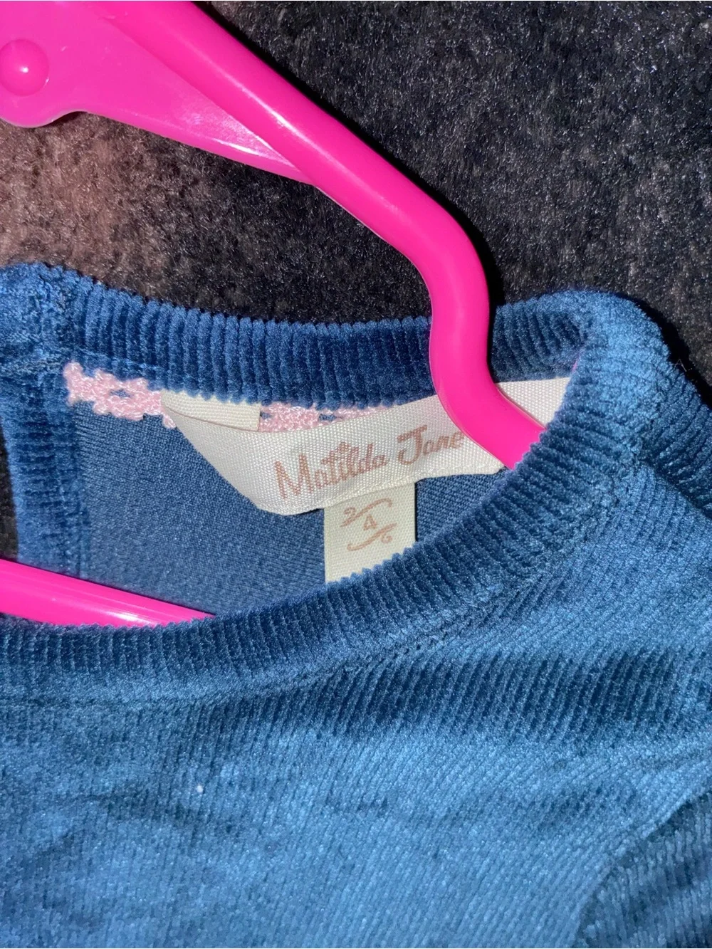 MATILDA JANE Wonderment Party In Blue Velour Dress size 4